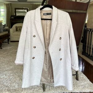 Zara cream pea coat size small